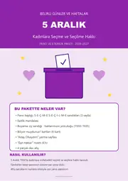 5 Aralık Kadınlara Seçme ve Seçilme Hakkı Pano ve Etkinlik Paketi — 1. sayfa