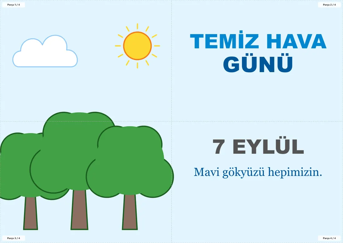 7 Eylül Uluslararası Temiz Hava Günü Pano ve Etkinlik Paketi birleşik görünüm