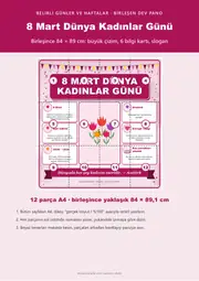 8 Mart Dünya Kadınlar Günü Dev Panosu (12 parça · 84 × 89 cm) — 1. sayfa