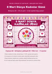 8 Mart Dünya Kadınlar Günü Pano Şeridi ve 6 Bilgi Posteri (8 parça · 84 × 59 cm) — 1. sayfa