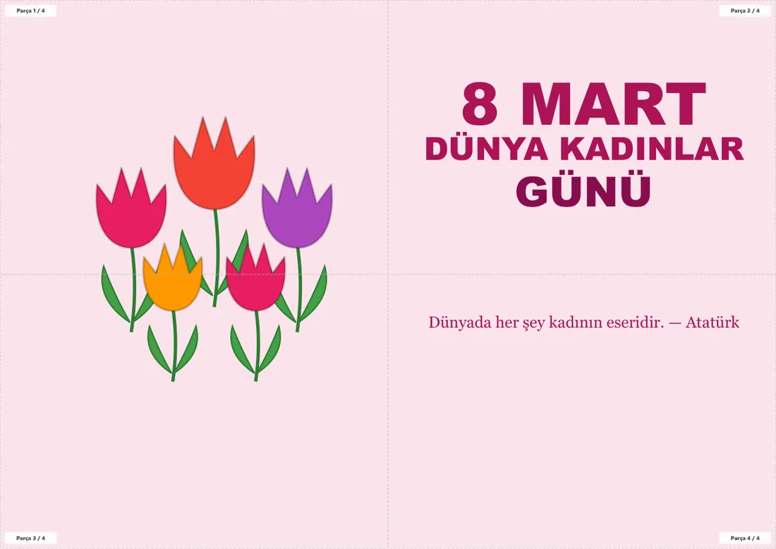 8 Mart Dünya Kadınlar Günü Pano ve Etkinlik Paketi birleşik görünüm