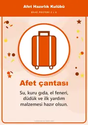 Afet Hazırlık Kulübü Pano Şeridi ve 6 Bilgi Posteri (8 parça · 84 × 59 cm) — 11. sayfa
