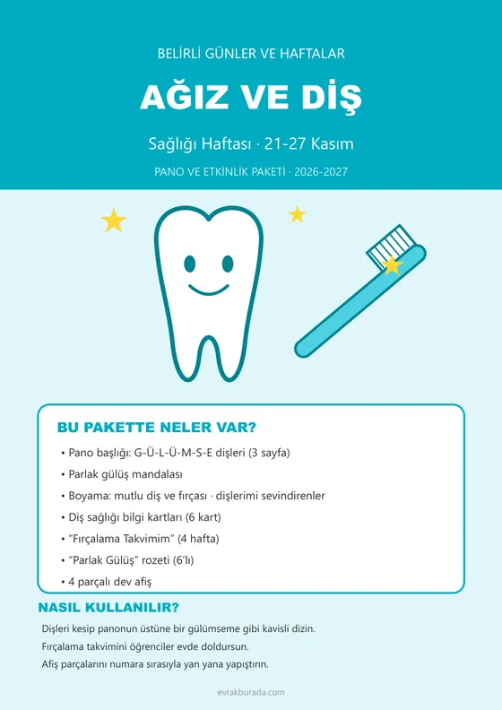 Ağız ve Diş Sağlığı Haftası Pano ve Etkinlik Paketi kapağı
