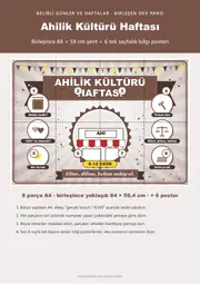Ahilik Kültürü Haftası Pano Şeridi ve 6 Bilgi Posteri (8 parça · 84 × 59 cm) — 1. sayfa