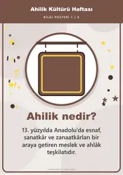 Ahilik Kültürü Haftası Pano Şeridi ve 6 Bilgi Posteri (8 parça · 84 × 59 cm) — 10. sayfa
