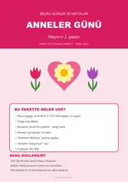 Anneler Günü Pano ve Etkinlik Paketi — 1. sayfa