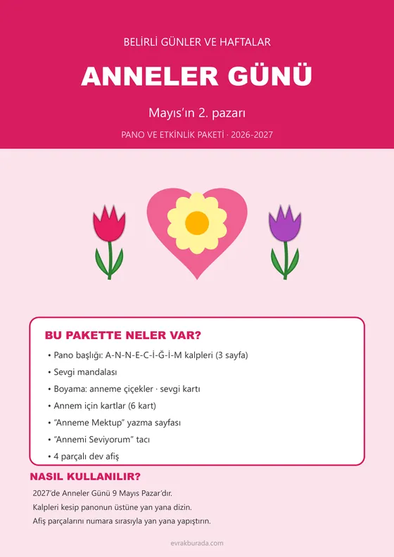 Anneler Günü Pano ve Etkinlik Paketi kapağı