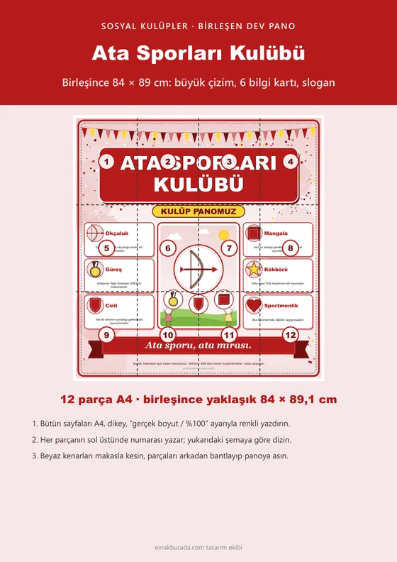 Ata Sporları Kulübü Dev Panosu (12 parça · 84 × 89 cm) kapağı
