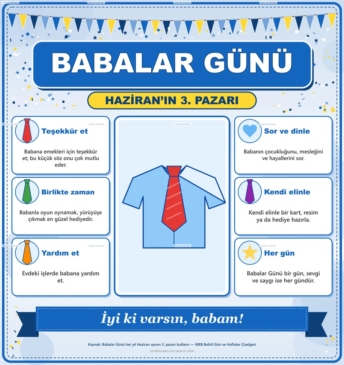 Babalar Günü Dev Panosu (12 parça · 84 × 89 cm) birleşik görünüm