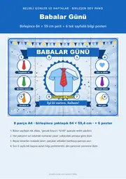 Babalar Günü Pano Şeridi ve 6 Bilgi Posteri (8 parça · 84 × 59 cm) — 1. sayfa