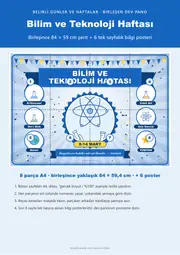 Bilim ve Teknoloji Haftası Pano Şeridi ve 6 Bilgi Posteri (8 parça · 84 × 59 cm) — 1. sayfa