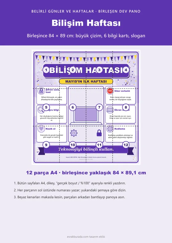 Bilişim Haftası Dev Panosu (12 parça · 84 × 89 cm) kapağı