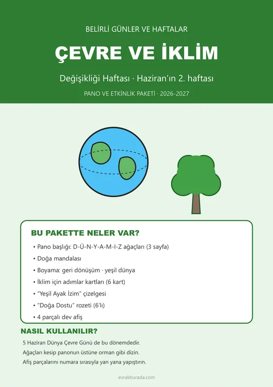 Çevre ve İklim Değişikliği Haftası Pano ve Etkinlik Paketi kapağı