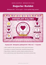 Değerler Kulübü Pano Şeridi ve 6 Bilgi Posteri (8 parça · 84 × 59 cm) — 1. sayfa