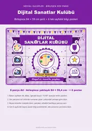Dijital Sanatlar Kulübü Pano Şeridi ve 6 Bilgi Posteri (8 parça · 84 × 59 cm) — 1. sayfa