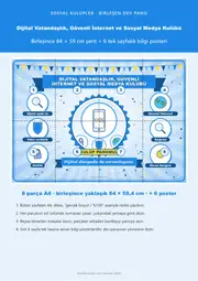 Dijital Vatandaşlık, Güvenli İnternet ve Sosyal Medya Kulübü Pano Şeridi ve 6 Bilgi Posteri (8 parça · 84 × 59 cm) — 1. sayfa
