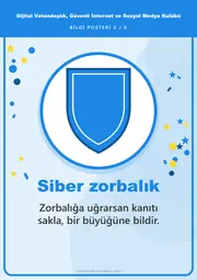 Dijital Vatandaşlık, Güvenli İnternet ve Sosyal Medya Kulübü Pano Şeridi ve 6 Bilgi Posteri (8 parça · 84 × 59 cm) — 11. sayfa