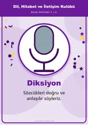 Dil, Hitabet ve İletişim Kulübü Pano Şeridi ve 6 Bilgi Posteri (8 parça · 84 × 59 cm) — 10. sayfa