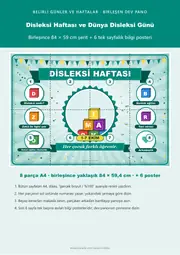 Disleksi Haftası ve Dünya Disleksi Günü Pano Şeridi ve 6 Bilgi Posteri (8 parça · 84 × 59 cm) — 1. sayfa