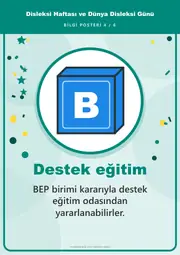 Disleksi Haftası ve Dünya Disleksi Günü Pano Şeridi ve 6 Bilgi Posteri (8 parça · 84 × 59 cm) — 13. sayfa
