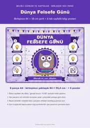 Dünya Felsefe Günü Pano Şeridi ve 6 Bilgi Posteri (8 parça · 84 × 59 cm) — 1. sayfa