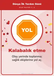 Dünya İlk Yardım Günü Pano Şeridi ve 6 Bilgi Posteri (8 parça · 84 × 59 cm) — 14. sayfa