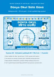 Dünya Okul Sütü Günü Pano Şeridi ve 6 Bilgi Posteri (8 parça · 84 × 59 cm) — 1. sayfa