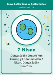 Dünya Sağlık Günü ve Sağlık Haftası Pano Şeridi ve 6 Bilgi Posteri (8 parça · 84 × 59 cm) — 10. sayfa