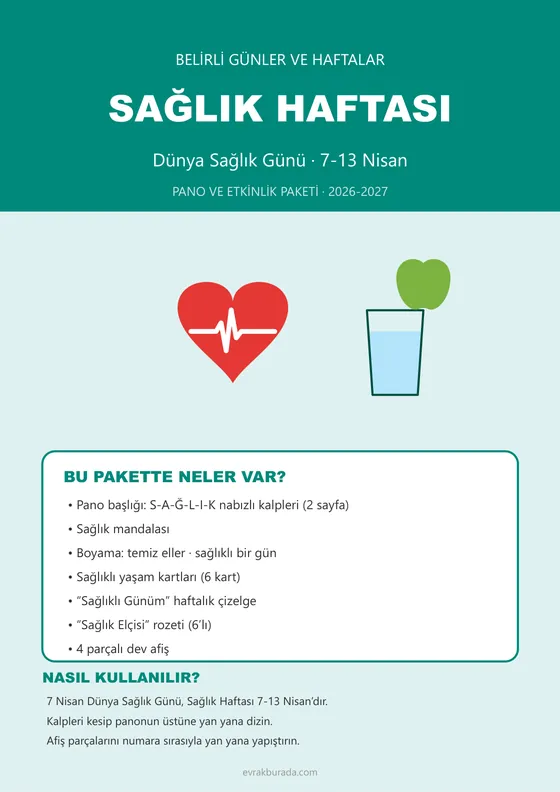 Dünya Sağlık Günü ve Sağlık Haftası Pano ve Etkinlik Paketi kapağı