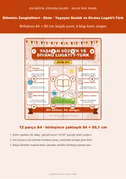 Dilimizin Zenginlikleri Ekim Panosu: Yaşayan Sözlük ve Dîvânu Lugâti’t-Türk — Dev Pano (12 parça · 84 × 89 cm) — 1. sayfa