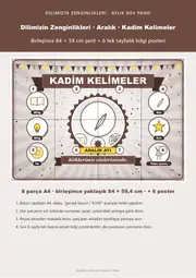 Dilimizin Zenginlikleri Aralık Panosu: Kadim Kelimeler — Pano Şeridi ve 6 Bilgi Posteri (8 parça) — 1. sayfa