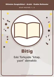 Dilimizin Zenginlikleri Aralık Panosu: Kadim Kelimeler — Pano Şeridi ve 6 Bilgi Posteri (8 parça) — 10. sayfa