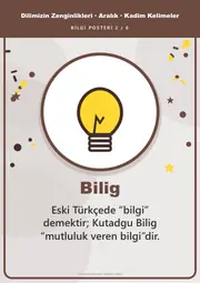 Dilimizin Zenginlikleri Aralık Panosu: Kadim Kelimeler — Pano Şeridi ve 6 Bilgi Posteri (8 parça) — 11. sayfa