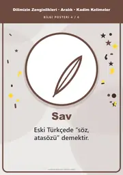 Dilimizin Zenginlikleri Aralık Panosu: Kadim Kelimeler — Pano Şeridi ve 6 Bilgi Posteri (8 parça) — 13. sayfa