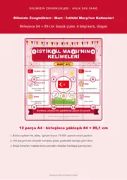 Dilimizin Zenginlikleri Mart Panosu: İstiklâl Marşı’nın Kelimeleri — Dev Pano (12 parça · 84 × 89 cm) — 1. sayfa