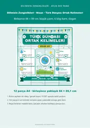 Dilimizin Zenginlikleri Nisan Panosu: Türk Dünyası Ortak Kelimeleri — Dev Pano (12 parça · 84 × 89 cm) — 1. sayfa