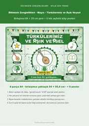 Dilimizin Zenginlikleri Mayıs Panosu: Türkülerimiz ve Âşık Veysel — Pano Şeridi ve 6 Bilgi Posteri (8 parça) — 1. sayfa