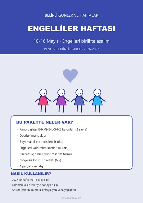 Engelliler Haftası Pano ve Etkinlik Paketi kapağı