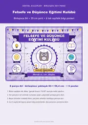 Felsefe ve Düşünce Eğitimi Kulübü Pano Şeridi ve 6 Bilgi Posteri (8 parça · 84 × 59 cm) — 1. sayfa