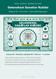 Geleneksel Sanatlar Kulübü Pano Şeridi ve 6 Bilgi Posteri (8 parça · 84 × 59 cm) — 1. sayfa