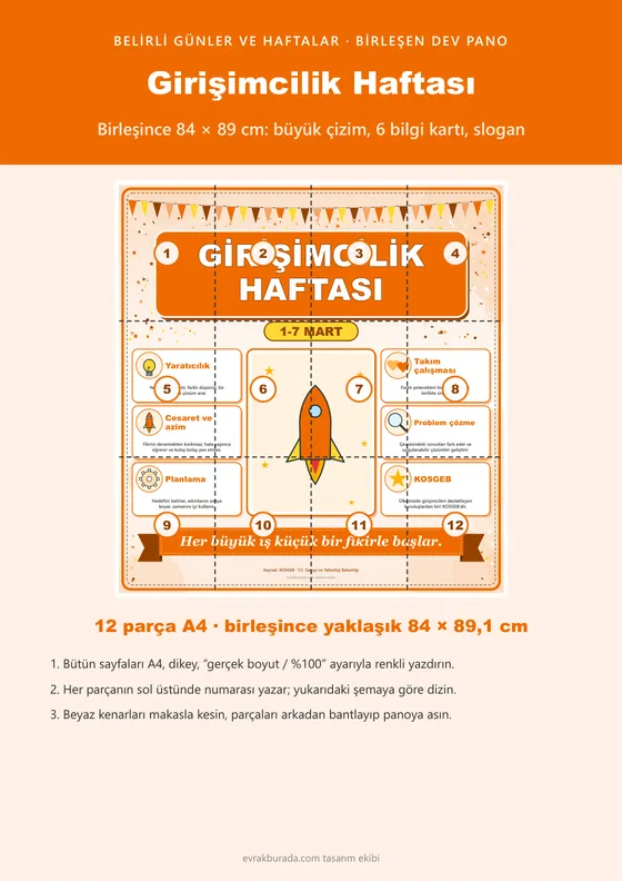 Girişimcilik Haftası Dev Panosu (12 parça · 84 × 89 cm) kapağı