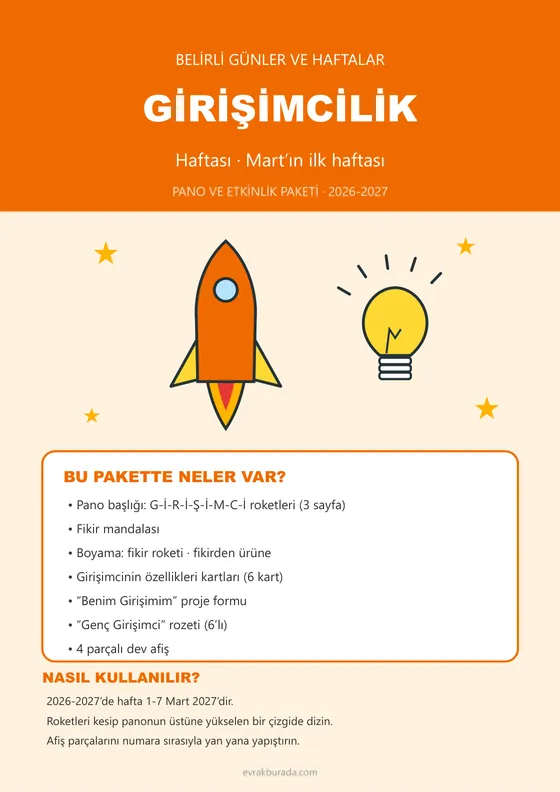 Girişimcilik Haftası Pano ve Etkinlik Paketi kapağı