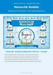 Havacılık Kulübü Pano Şeridi ve 6 Bilgi Posteri (8 parça · 84 × 59 cm) — 1. sayfa