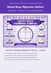 Hayat Boyu Öğrenme Haftası Pano Şeridi ve 6 Bilgi Posteri (8 parça · 84 × 59 cm) — 1. sayfa
