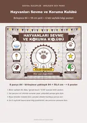 Hayvanları Sevme ve Koruma Kulübü Pano Şeridi ve 6 Bilgi Posteri (8 parça · 84 × 59 cm) — 1. sayfa