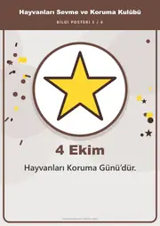 Hayvanları Sevme ve Koruma Kulübü Pano Şeridi ve 6 Bilgi Posteri (8 parça · 84 × 59 cm) — 14. sayfa