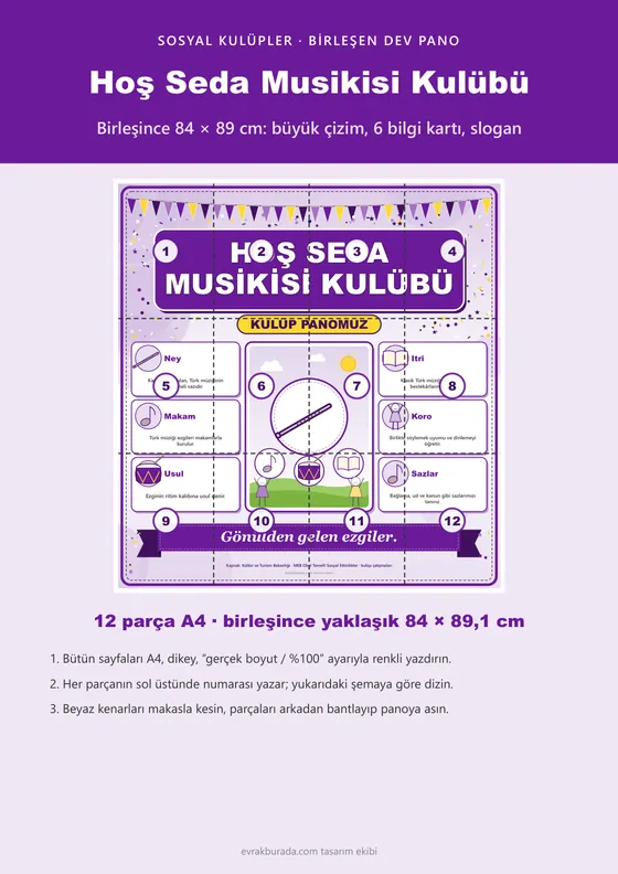 Hoş Seda Musikisi Kulübü Dev Panosu (12 parça · 84 × 89 cm) kapağı