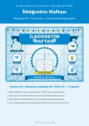 İlköğretim Haftası Pano Şeridi ve 6 Bilgi Posteri (8 parça · 84 × 59 cm) — 1. sayfa