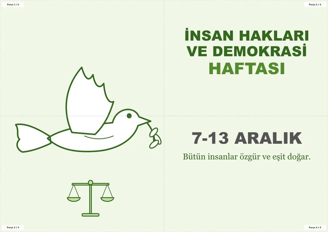 İnsan Hakları ve Demokrasi Haftası Pano ve Etkinlik Paketi birleşik görünüm