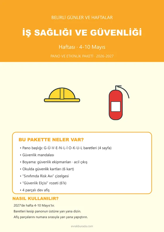 İş Sağlığı ve Güvenliği Haftası Pano ve Etkinlik Paketi kapağı
